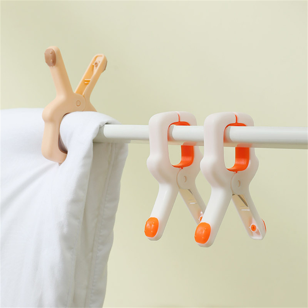 CHIPLY【✅Ready Stock】10pcs Multifunction Clothespin Household Strong Windproof Clip Drying Quilt Clothespin Strong Clamp Fixed Clip Falling Soft Glue Seamless Quilt Clip