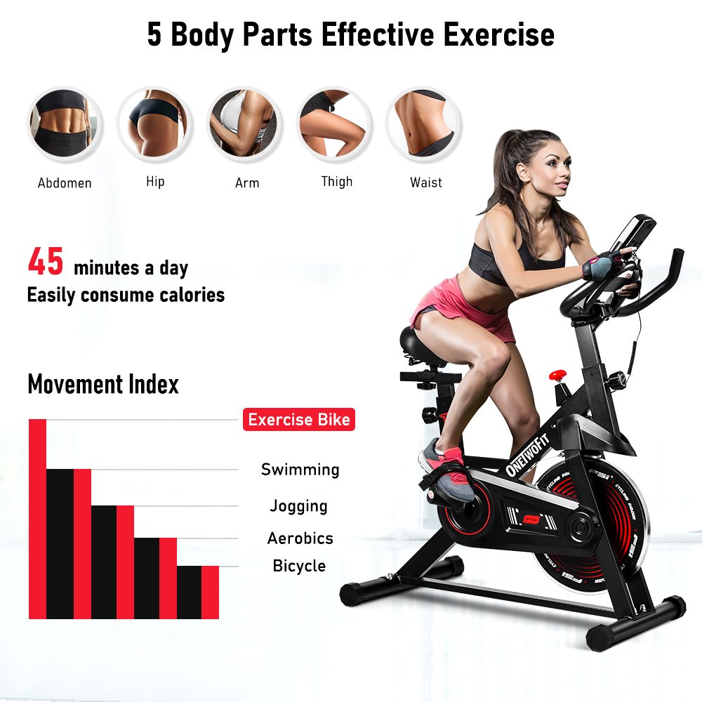 OneTwoFit Dynamic Bike Flywheel Spin Bike for Home/Gym Lazada