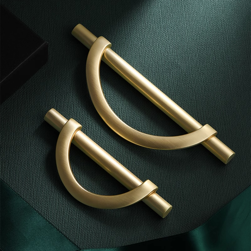 Yuanqiang Modern American Semicircle Black Gold Cabinet Handles Zinc ...
