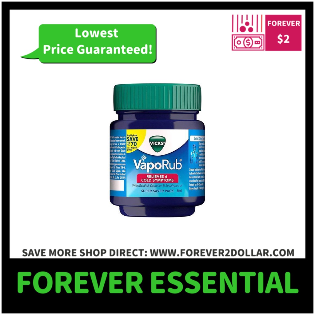 (FOREVER ESSENTIAL) Vicks VapoRub 50ML Relieves Cough & Cold Symptoms