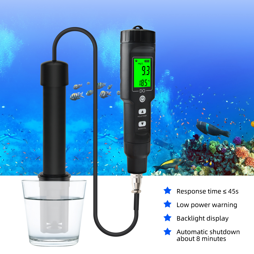 Digital Dissolved Oxygen Meter D09100 Professional Dissolved Oxygen Analyzer Oxygen Concentration Tester 0 0-40.0 Mg/l. 