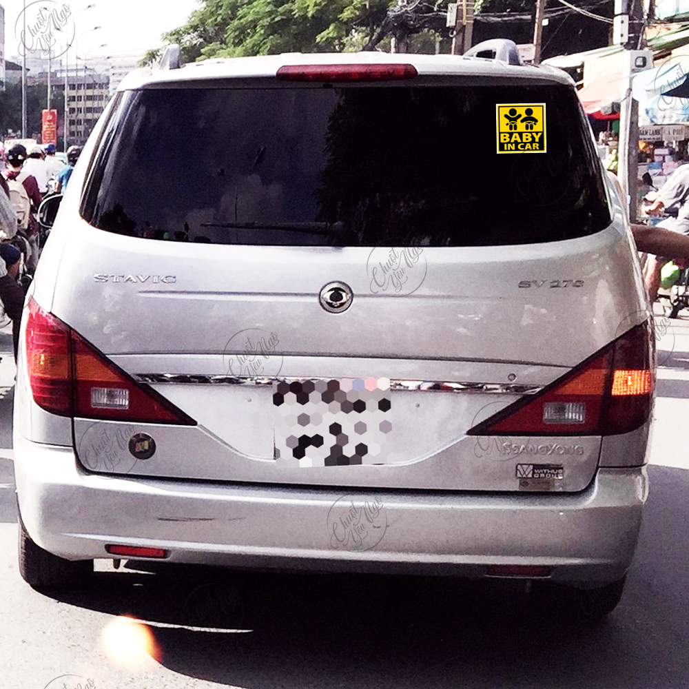 Combo 2 PCs 10cm x 10cm baby car logo sticker