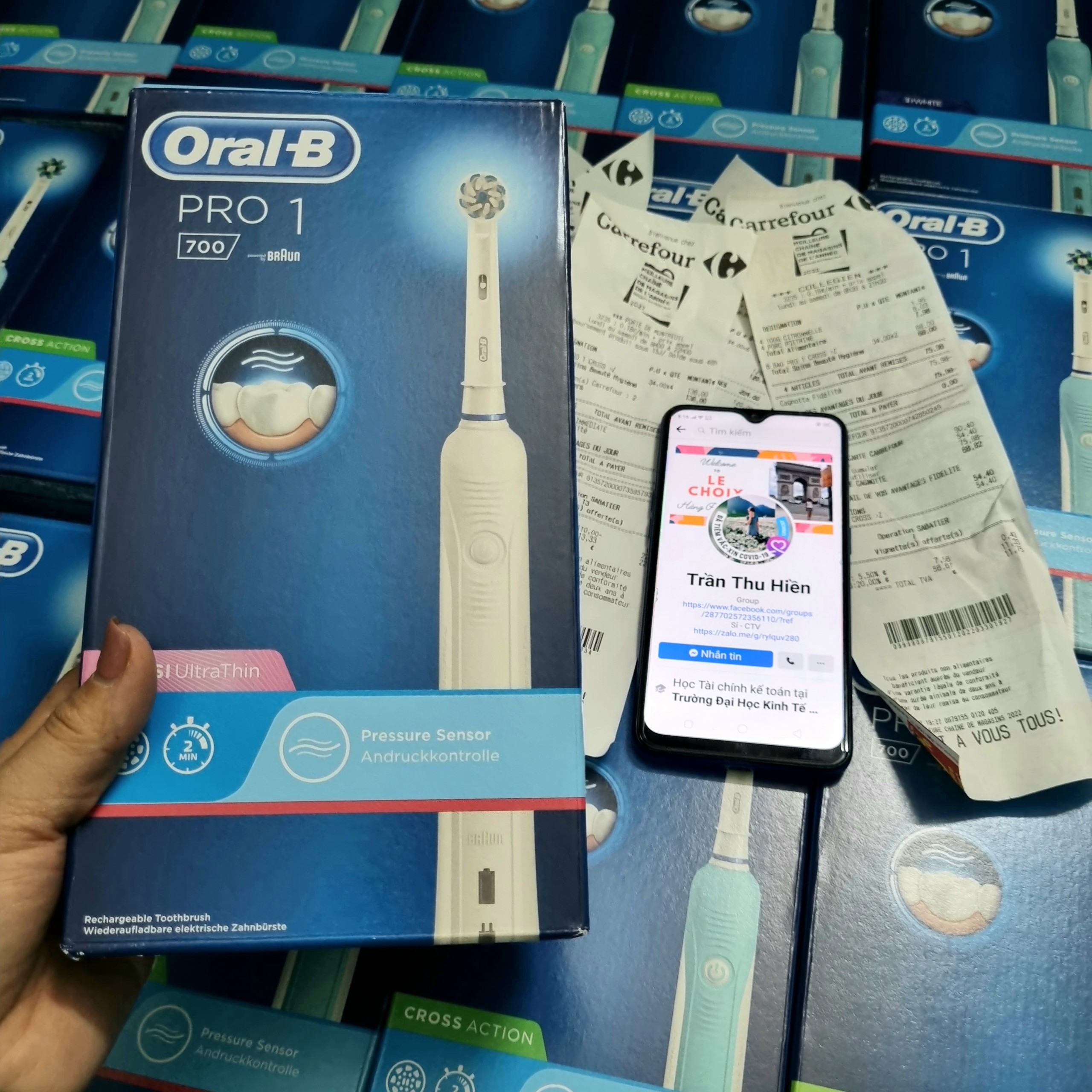 Bàn chải điện Oral B Pro 1 700  [Made in Germany, Bill Pháp - đủ mẫu]