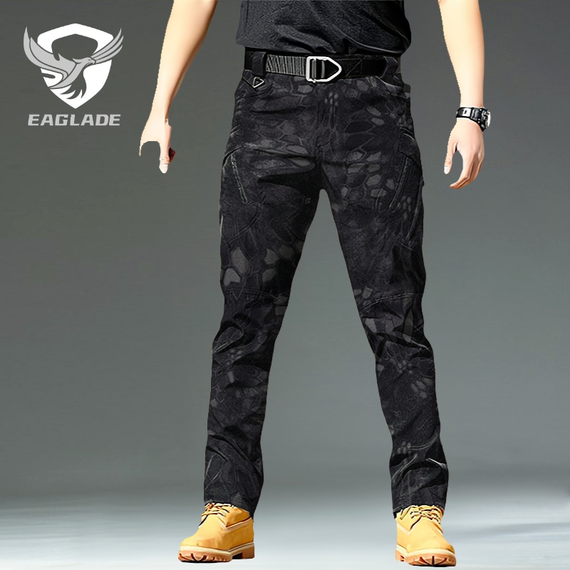 Eaglade Tactical Cargo Pants for Men in Black Python Ix9
