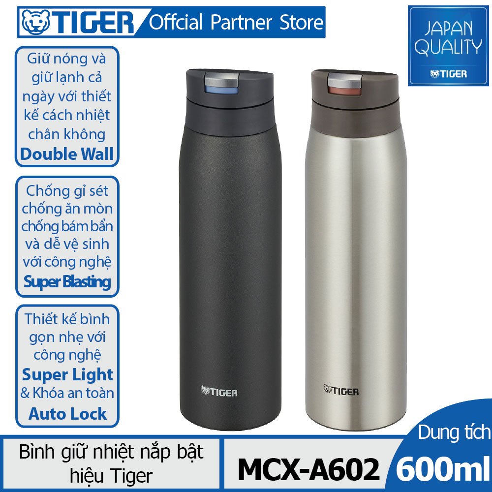 Bình giữ nhiệt Tiger nắp bật MCX-A602 (600ml)