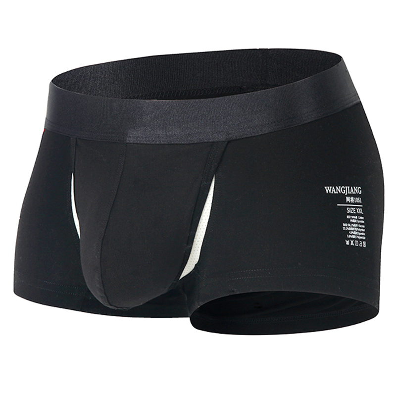 【Best-Selling】 Open Front Underwear Men Cotton Men's Boxer Shorts Breathable Pouch Bulge Underpants Male.
