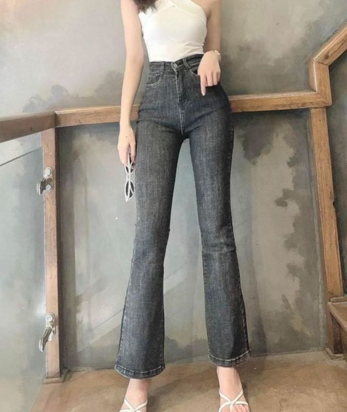Quần jean ống loe sang chảnh cho các nàng 963 - AA có màu đen