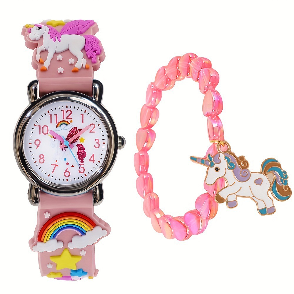 %E3%80%90Exclusive%20Offer%E3%80%91Stylish%20Kids'%20Watch%20with%20Colorful%20Cartoon%20Design%20-%20Perfect%20for%20School%20Girls,%20Featuring%20Silicone%20Strap%20and%20Bezel,%20Quartz%20Movement%20-%20Image%202