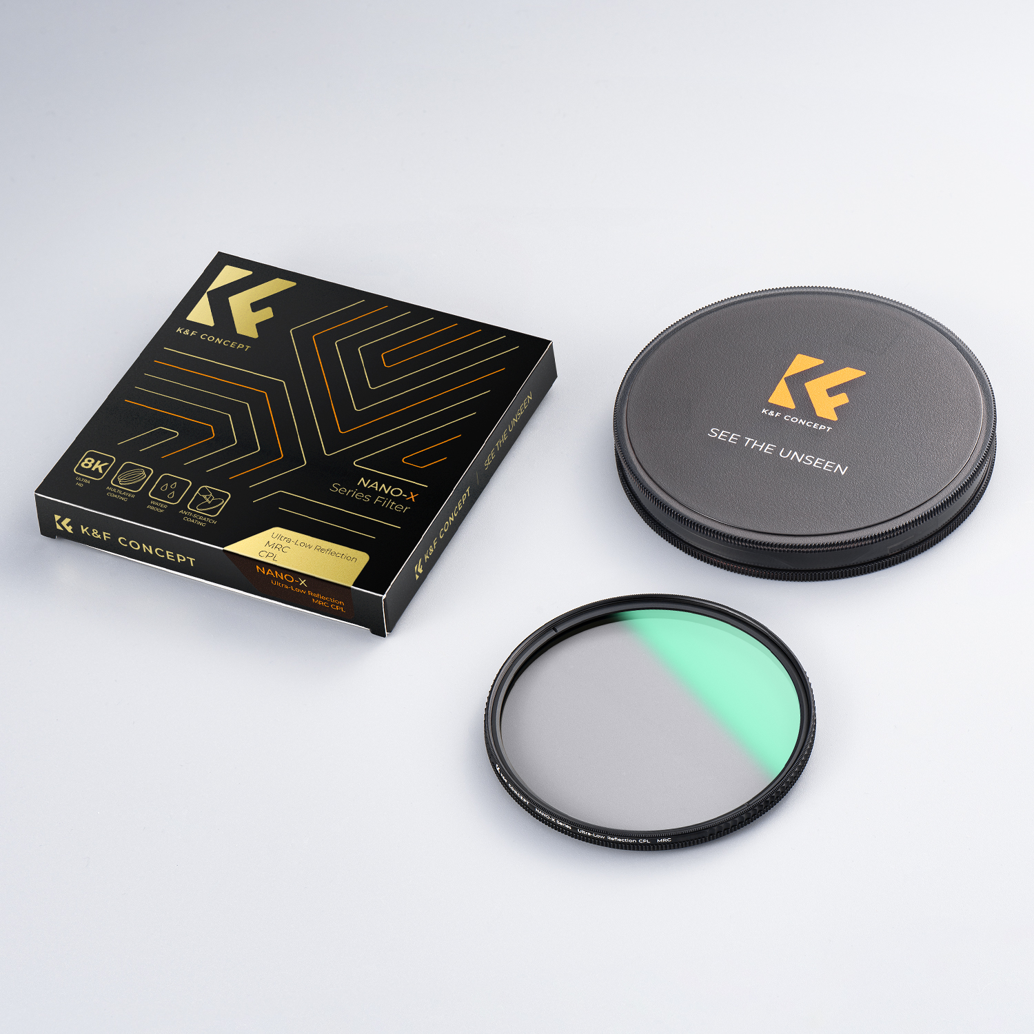 K&F concept 49mm-82mm 95mm Ultra-Low Reflectivity(0.1%) Circular Polarizer Filter with 28 Multi-Layer Coatings Ultra-Slim HD Nano-X Series