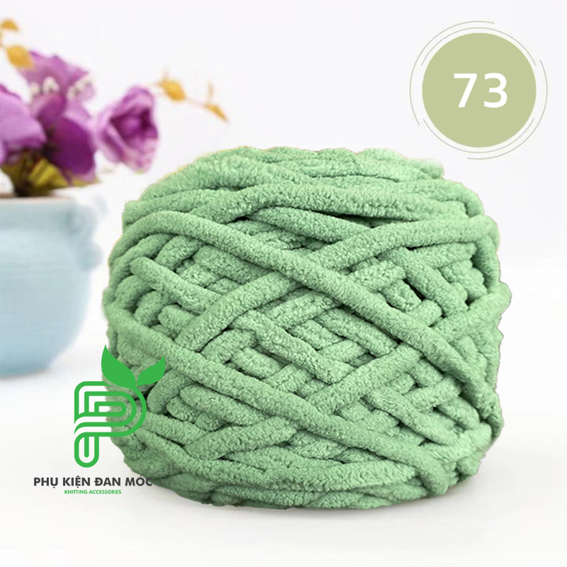 Len nhung đũa, len bông sữa sợi to mềm mịn cỡ sợi 6mm cuộn 100g