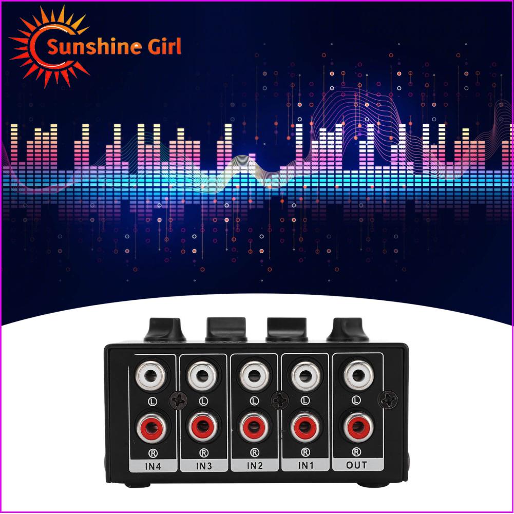 4 Kênh Stereo Mixer Bộ trộn âm thanh Xách Tay Hoạt Động Đơn Giản Cho Máy Tính Điện Thoại Máy Tính Bảng