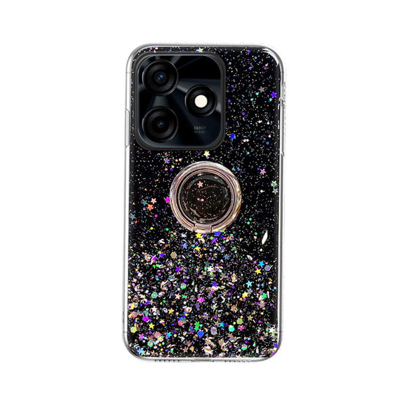Phone case Tecno Spark 10 Pro 10C Shiny Ring Glitter Soft Transparent Holder Stand Back Cover with ring Stars Moon Girls Back cover Tecno Spark 10C 10Pro Case. 