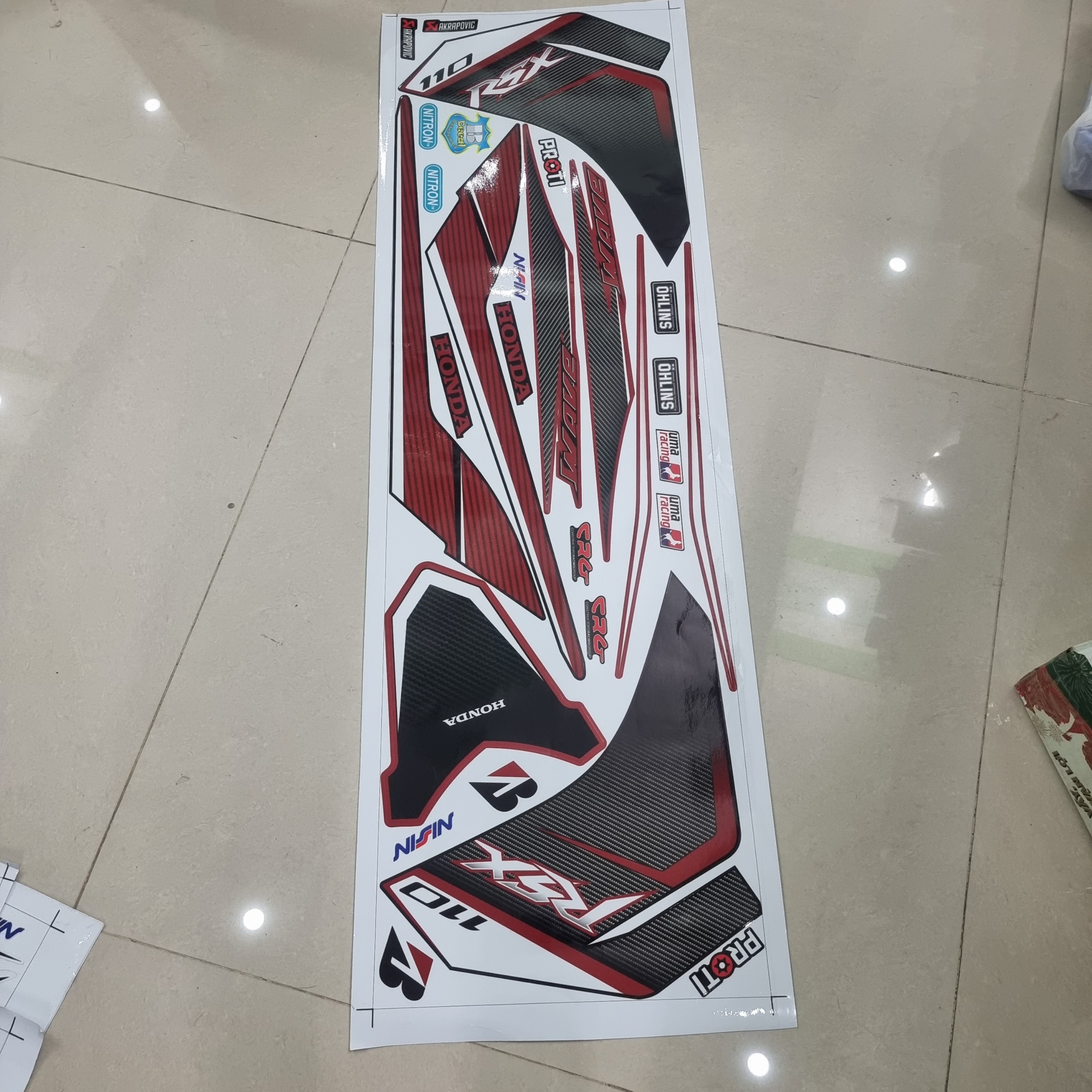 Tem rời dán xe wave RSX 2012 đỏ đen