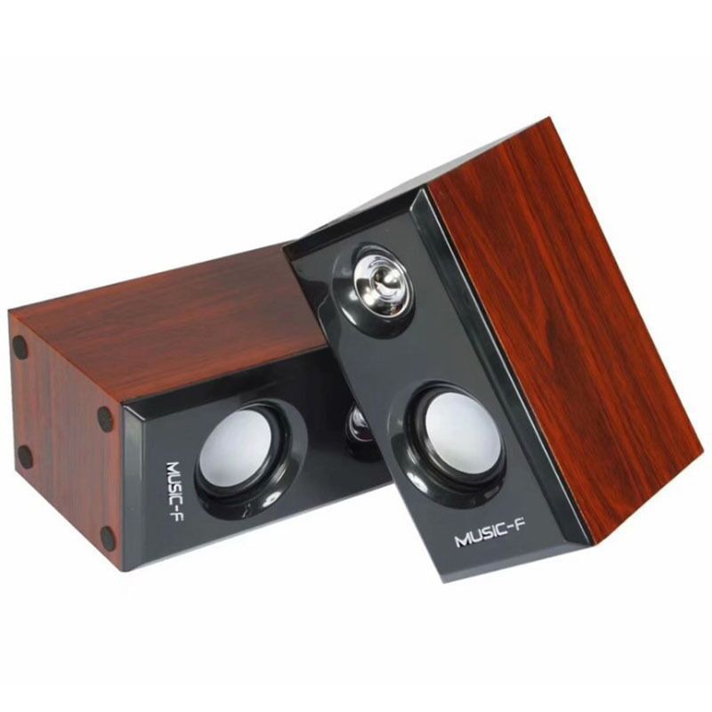 3.5mm computer stereo subwoofer, wooden USB 3D audio speaker, PC subwoofer. 