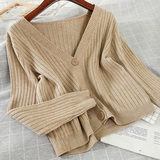 Áo len cardigan cổ tim cài cúc (hàng nhà máy Quảng Châu)