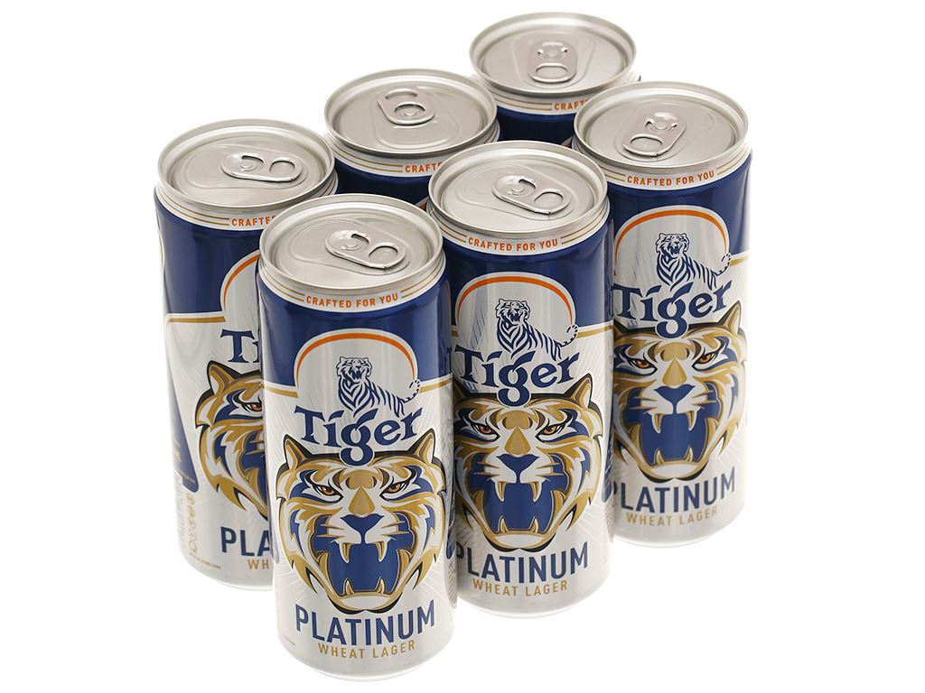 - lốc 6 lon tiger platinum sleek 330 ml