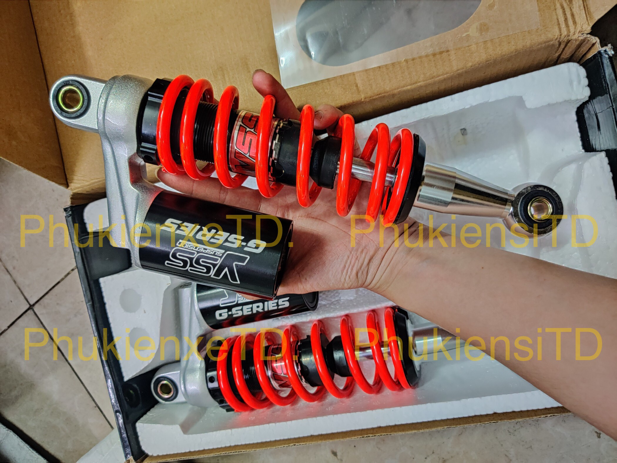 Phuộc Yss tem khắc CNC lắp Sirius Jupiter Taurus Cub78 Max