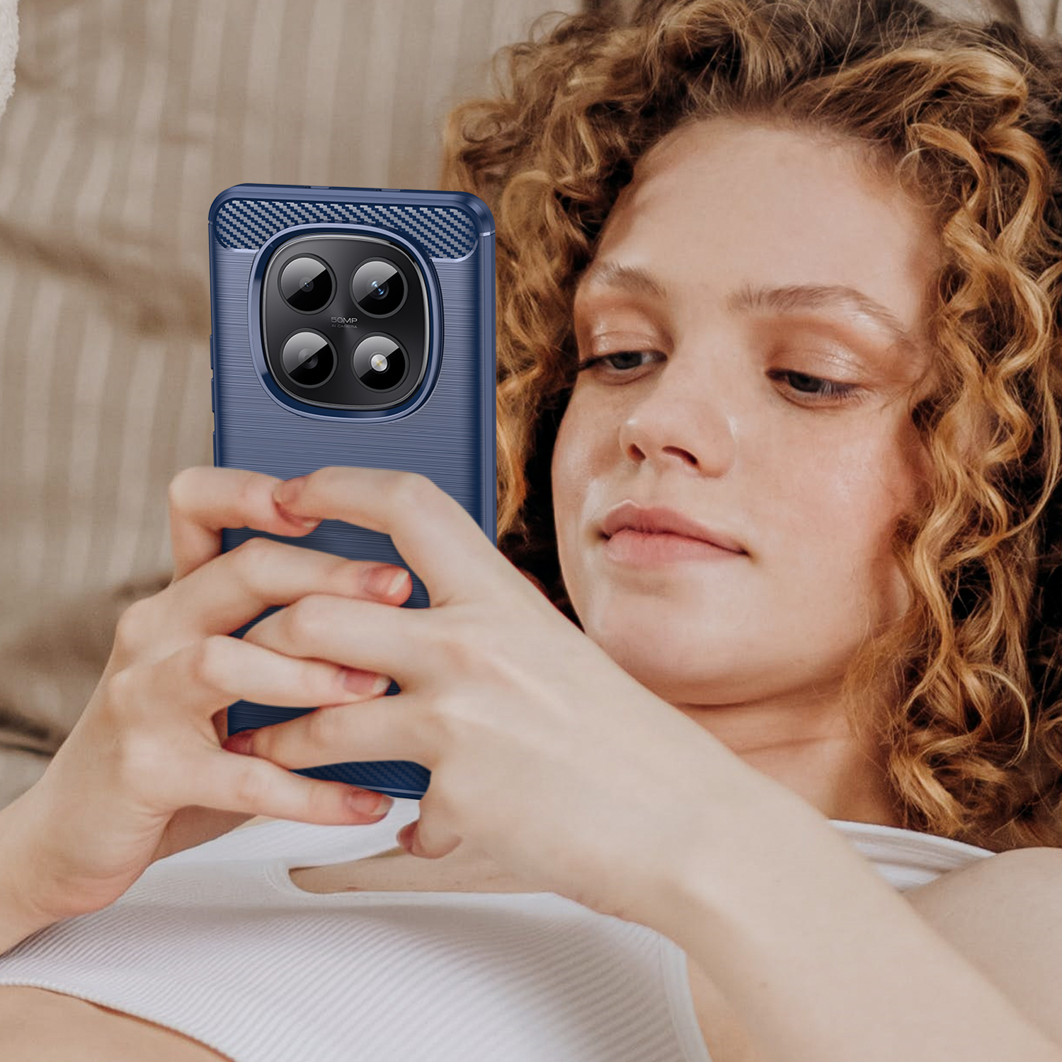 Xiaomi Redmi Note 15 Pro Plus 5G Phone Case,Flexible TPU Carbon Fiber Shockproof Protective Cover for Xiaomi Redmi Note 15 Pro Plus 5G. 