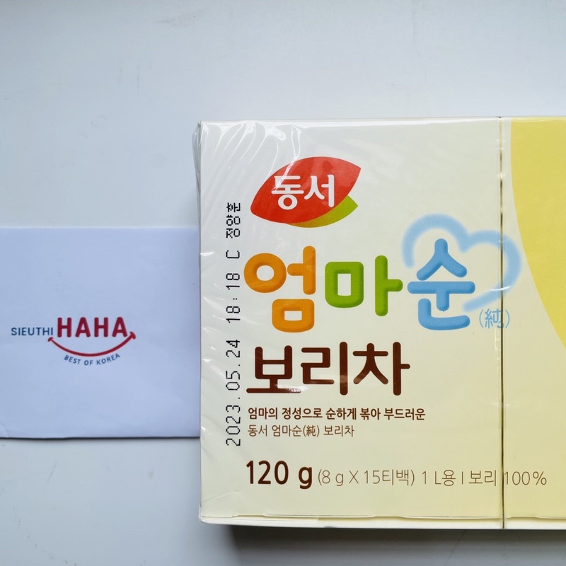 Trà lúa mạch cho trẻ em hàn quốc DONGSUH hộp 120g (8g * 15 gói-보리차 유아용(엄마순보리차))