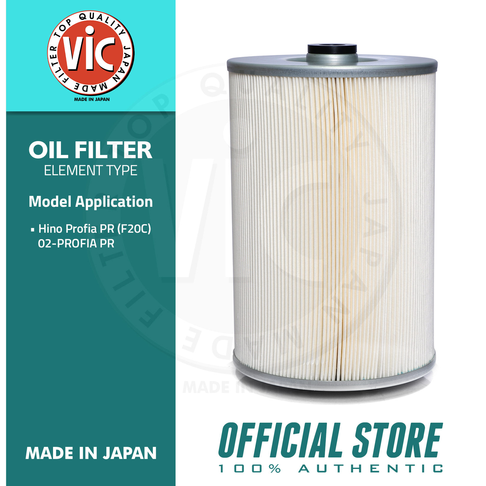 VIC Oil Filter Element Type O625 for Hino Profia PR (F20C) 02PROFIA