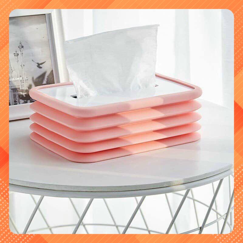 Hộp đựng khẩu trang , khăn giấy gấp gọn silicon