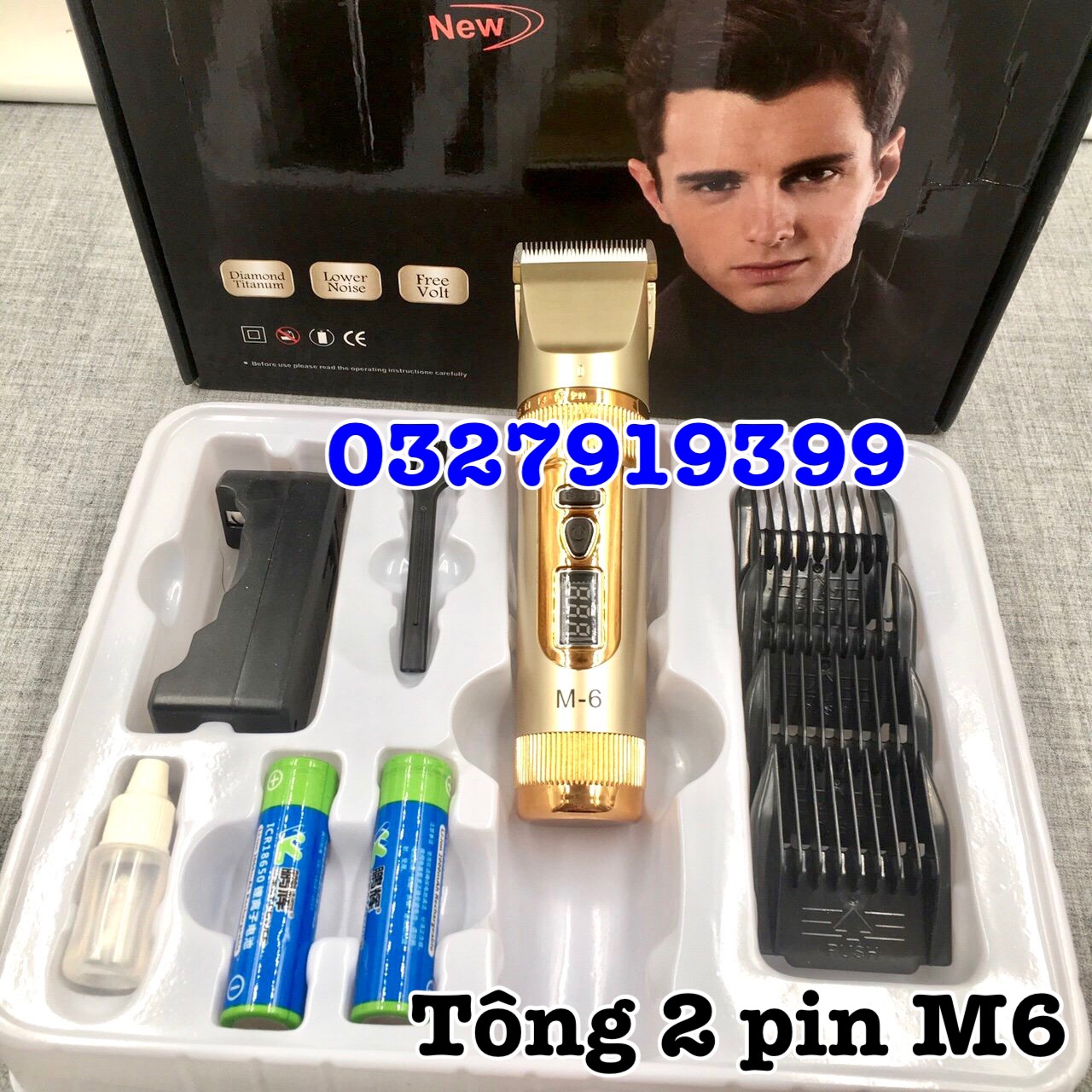 Tông đơ cắt tóc cao cấp 2 pin M6