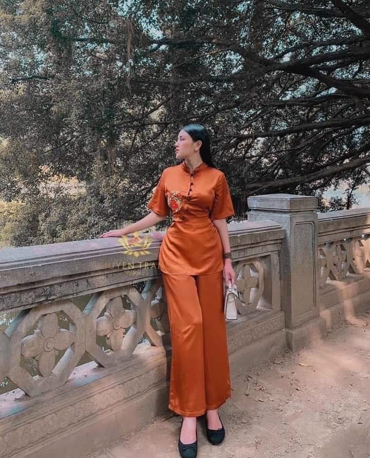 Đồ lam đi chùa #mẫu thêu hoa# quần áo nữ
