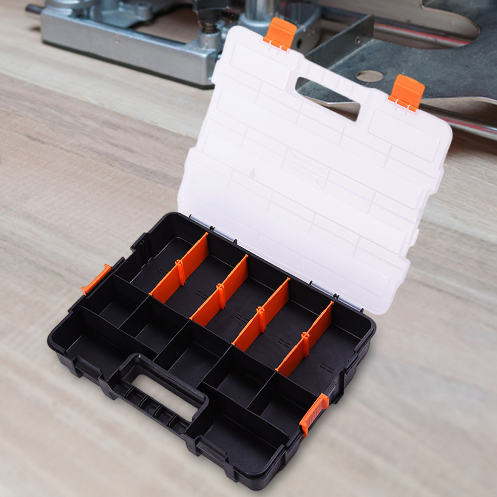 Double Side Tools Box Organizer Plastic Small Parts Storage Case Tool Storage Box Toolbox Container for Screws Nuts Nails Bolts. 
