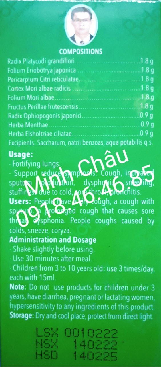 Thiên môn bổ phổi 90ml dành cho trẻ em