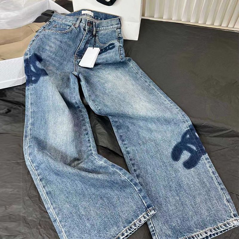 Women's Fashion Pants Loose Flared High Waisted Straight Leg Wide-leg Jeans Women's Early Spring Jeans