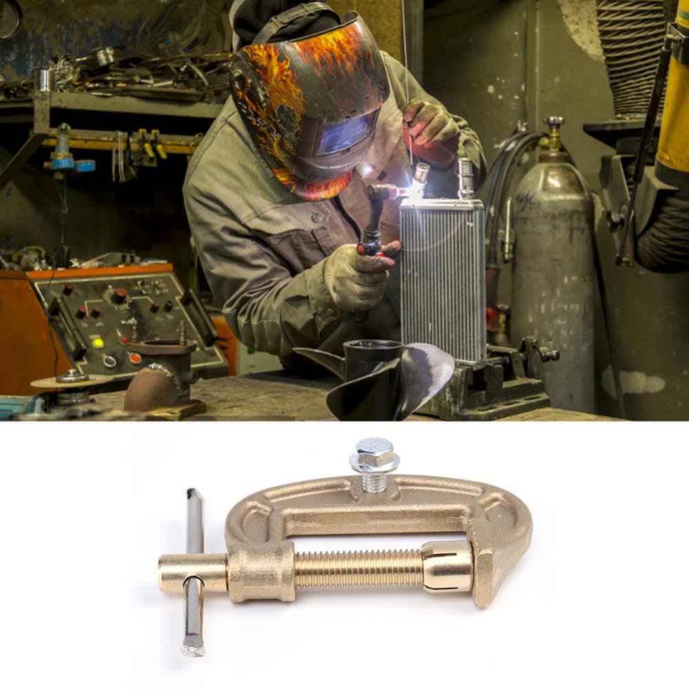 300A Electrode Clamp High Power Brass Grounding Work Clamp G-shaped Ground Welding Earth Clamp Replacement for Argon Arc Welding Machine