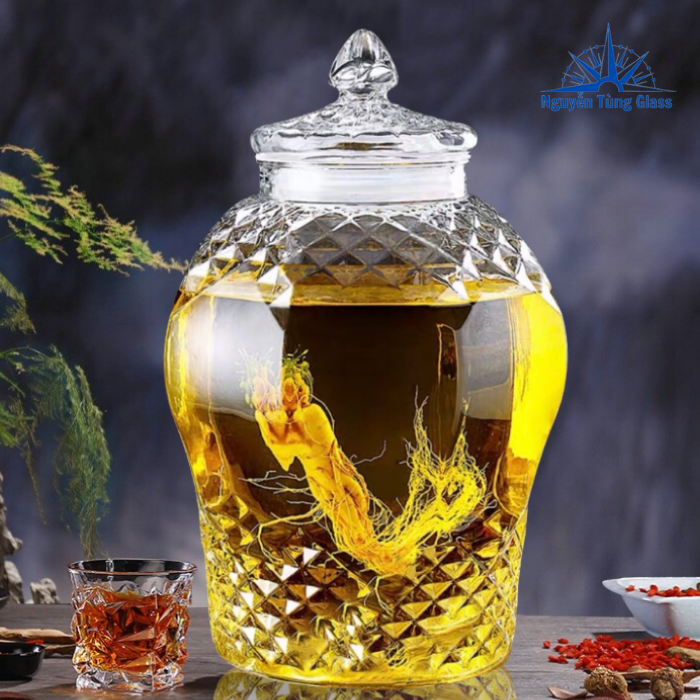 Bình ngâm sâm thủy tinh 8833 6 lít (không van)