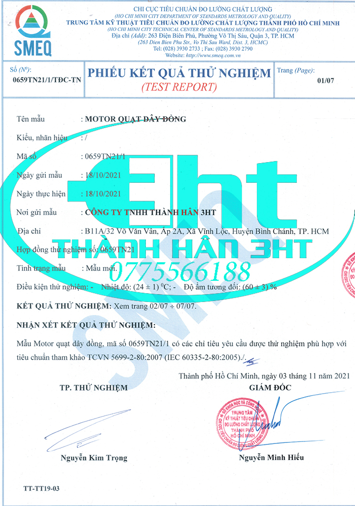 Đầu quạt treo tường - Động cơ đồng