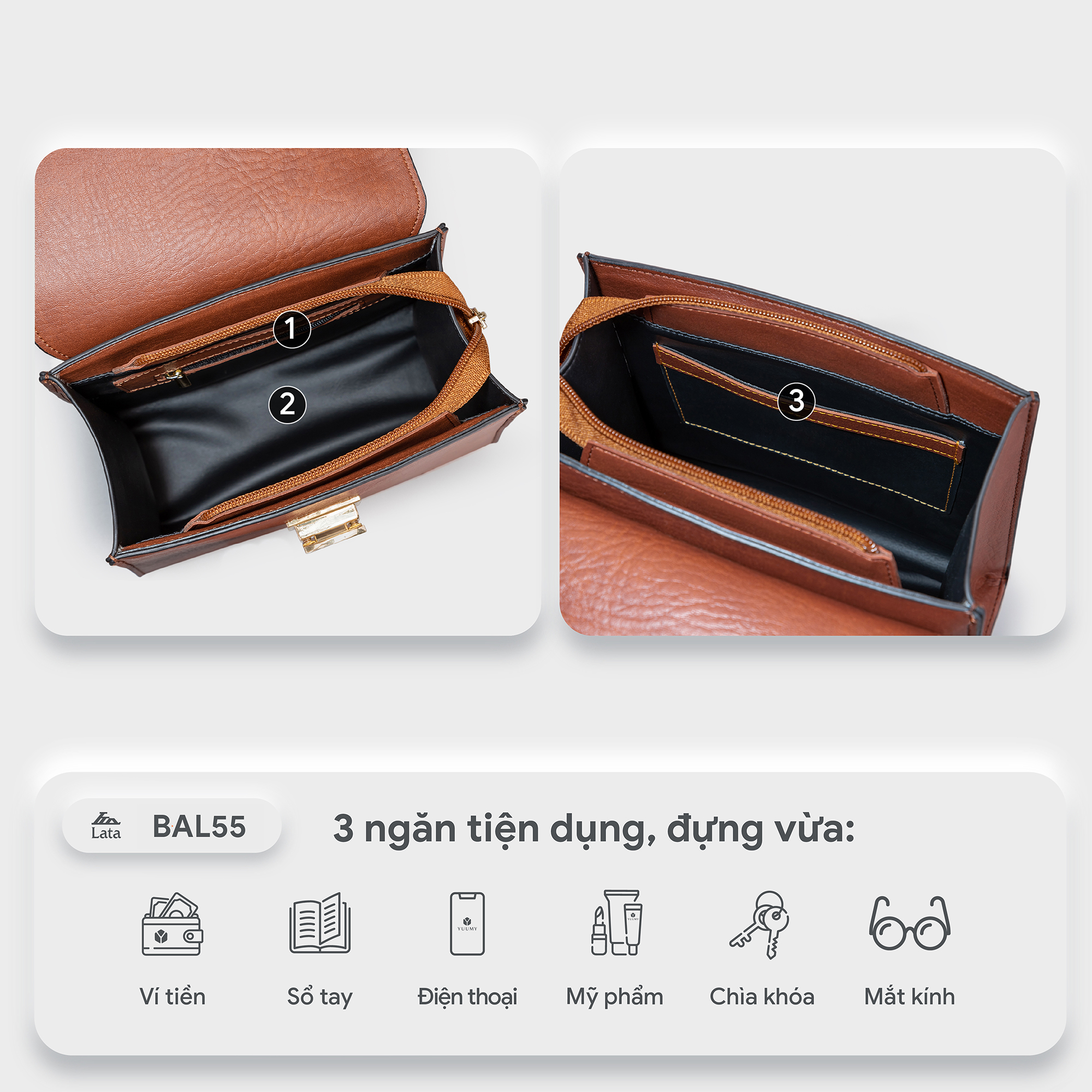 Balo Lata (Thời trang nữ công sở cỡ trung - Balo da BAL55)