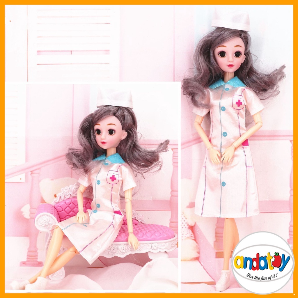 Set đồ y tá bác sĩ cho búp bê barbie phụ kiên búp bê andatoy ad974