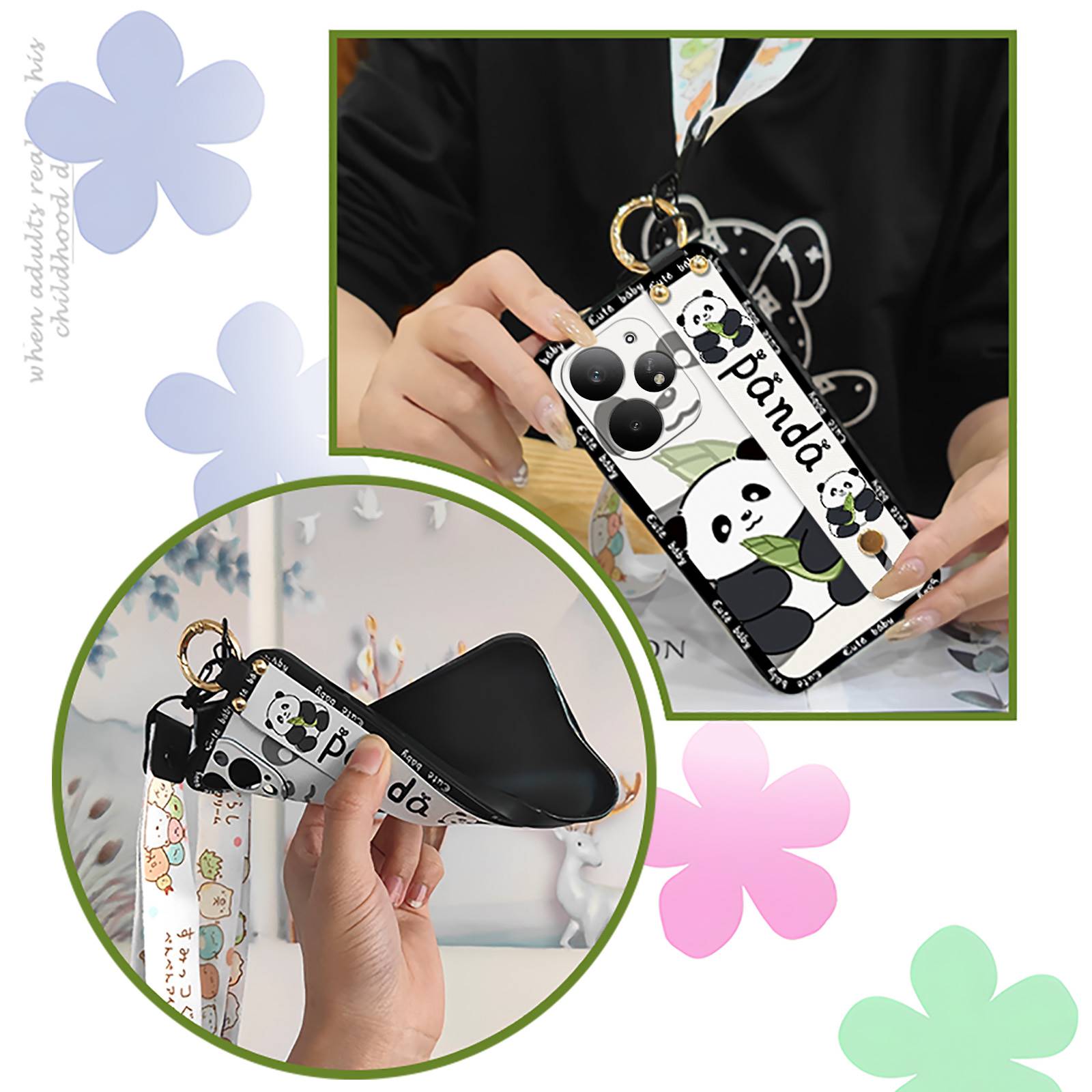 Wrist%20Strap%20Phone%20pouch%20Phone%20Case%20For%20OPPO%20Realme%20Neo7%20Turbo%20Phone%20Holder%20Fashion%20Design%20Kickstand%20Anime%20Cute%20Anti-dust%20-%20Image%203