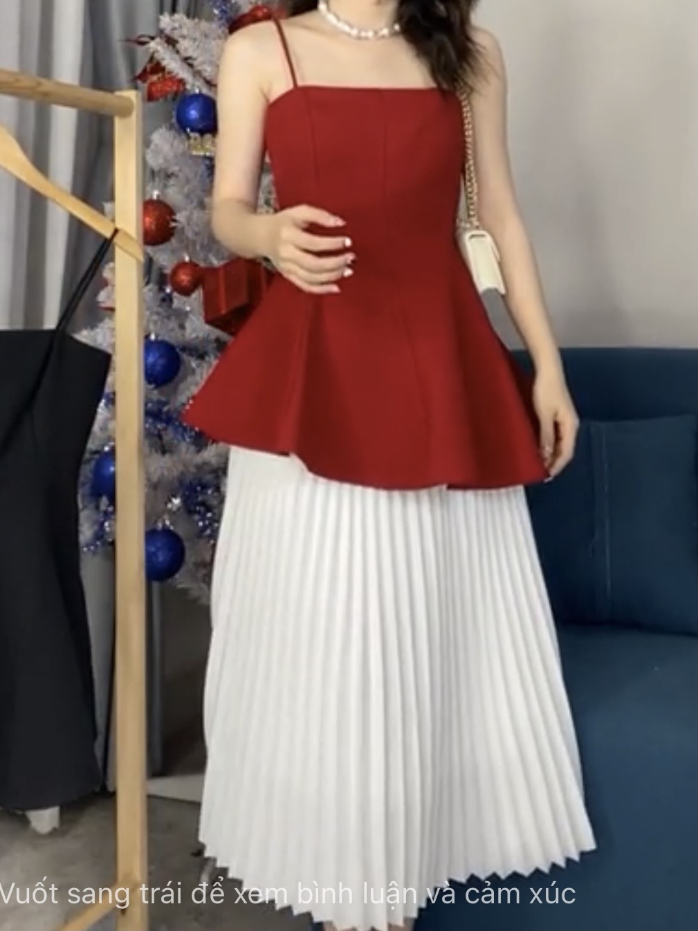 Áo 2 dây form peplum dáng xòe hàng thiết kế