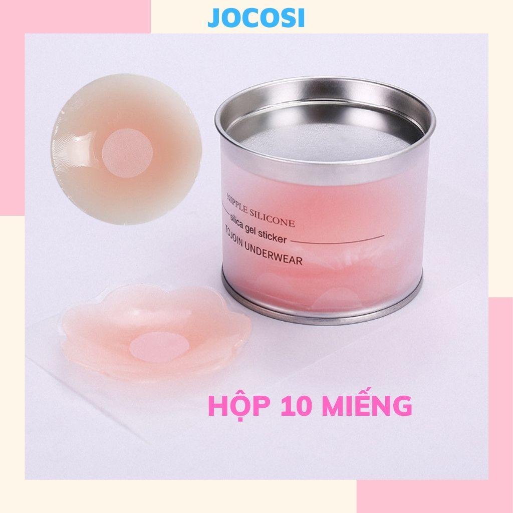 Miếng dán ngực silicon siêu dính, hộp 5 cặp dán ti tái sử dụng nhiều lần H02