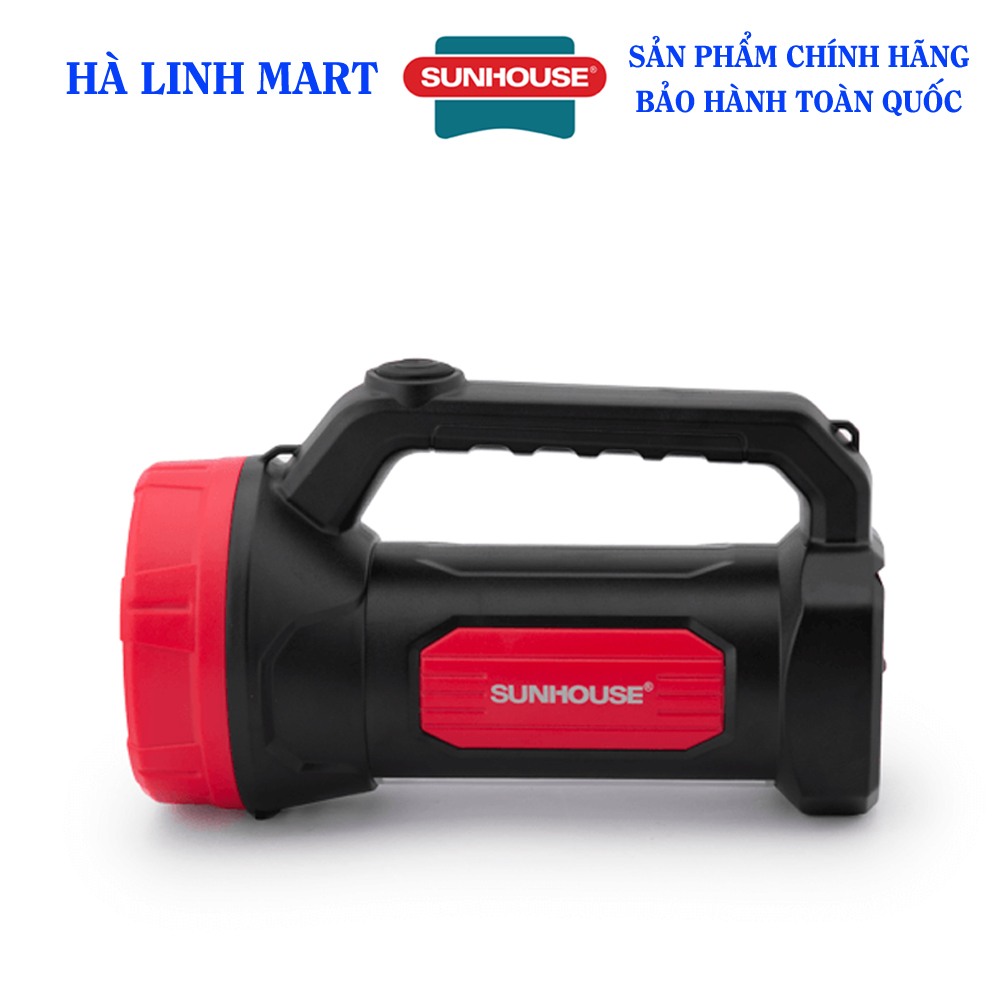 Đèn pin xách tay 2 chức năng Sunhouse SHE-8200, Đèn pin cầm tay, Đèn pin siêu sáng, Thời gian chiếu sáng kéo dài 3.5 giờ liên tục, Bóng đèn LED siêu sáng, Bảo hành 6 tháng