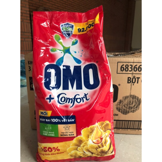 Bột giặt Omo Comfort bịch 5.3kg tinh dầu thơm nồng nàn lưu hương thơm lâu - xà bông giặt tay đánh bay mọi vết bẩn cứng đầu