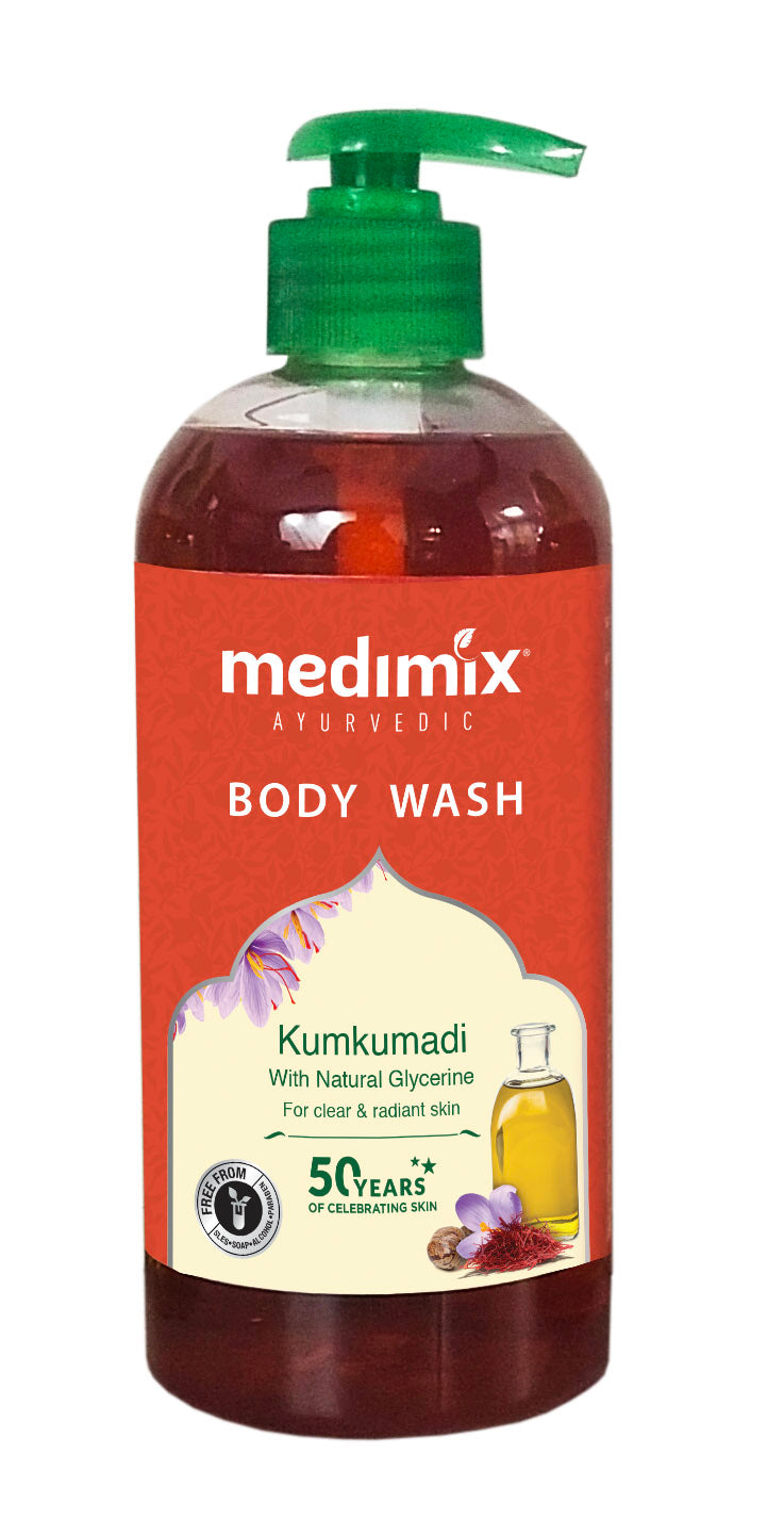 Medimix Body Wash 500ml 18 Herbs Vetiver Kumkumadi Natural Glycerine