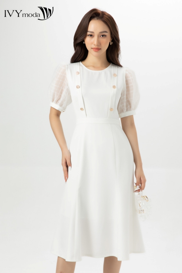 Đầm đuôi cá tay bồng IVY moda MS 48M7374