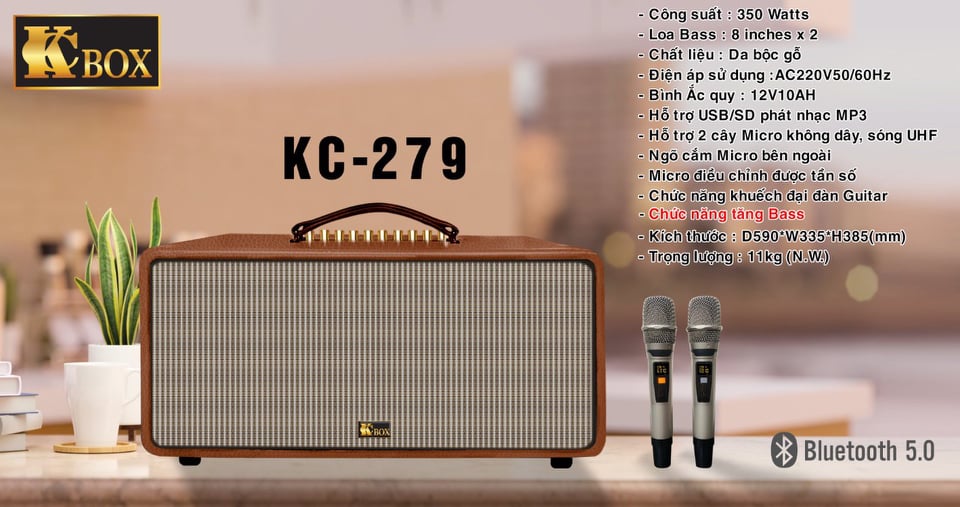 Loa Karaoke Di Động KCBOX KC279, loa mini công suất lớn, Korea, âm ...