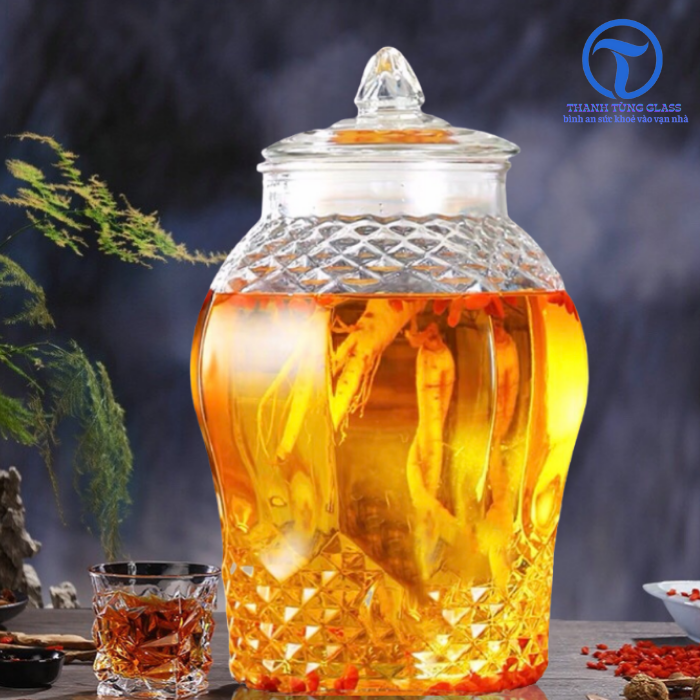 Bình ngâm sâm thủy tinh 8833 6 lít (không van)
