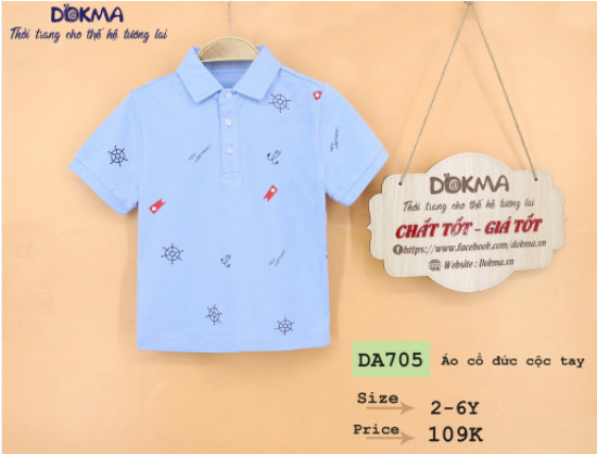 (2-6Y) Áo polo cộc tay cho bé trai - DOKMA