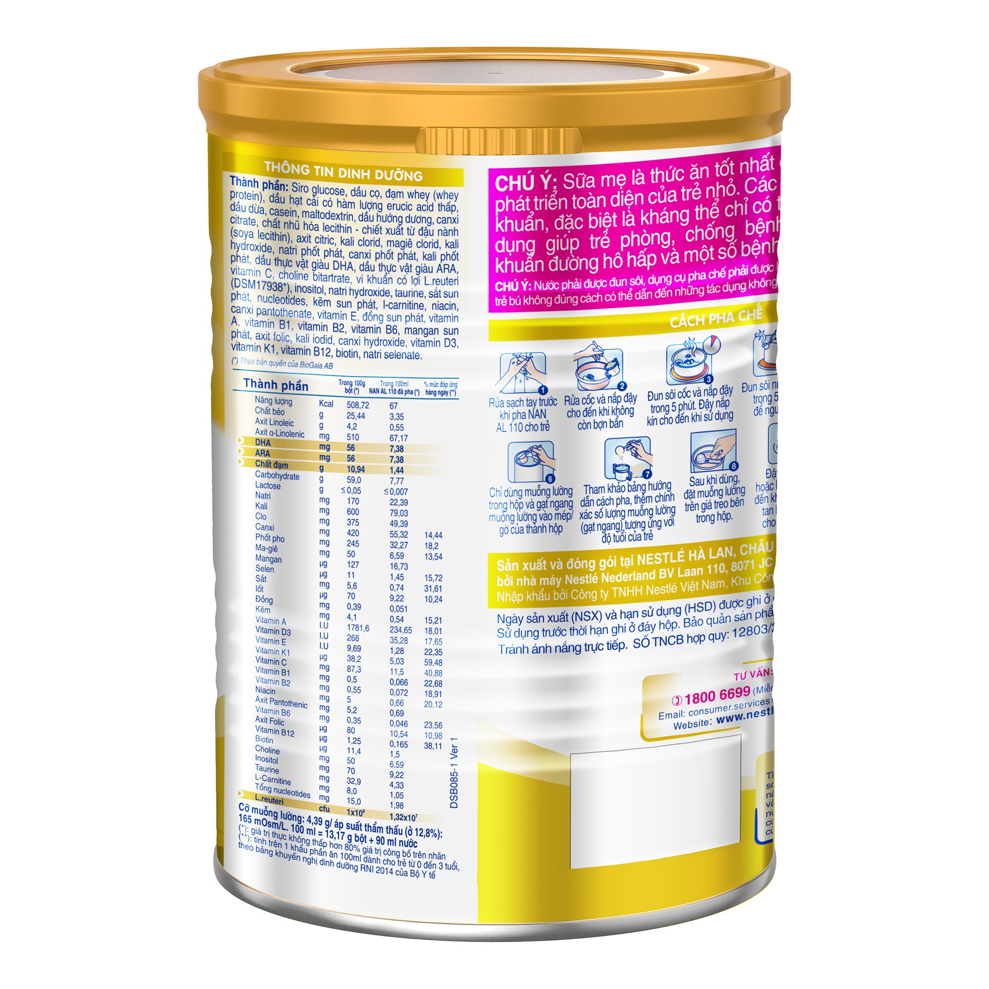 Sữa NAN AL 110 - 400G (Cho trẻ 0 - 3 tuổi)
