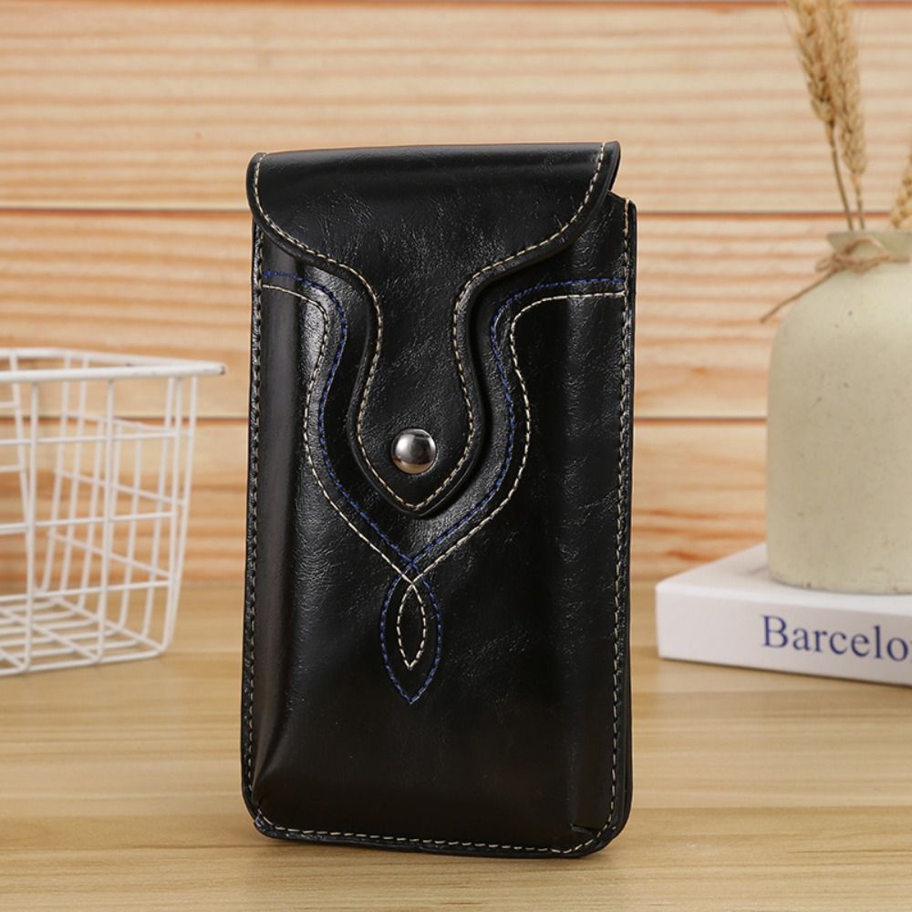 JNBY Vỏ Sò Đen Điện thoại thông minh Bao da dạng vòng móc Túi lật Ví đựng thẻ Bao da Đa chức năng Túi ví Túi đeo hông Túi đeo thắt lưng điện thoại Bao da điện thoại Túi Đeo Hông Đựng điện thoại Bao da kẹp điện thoại