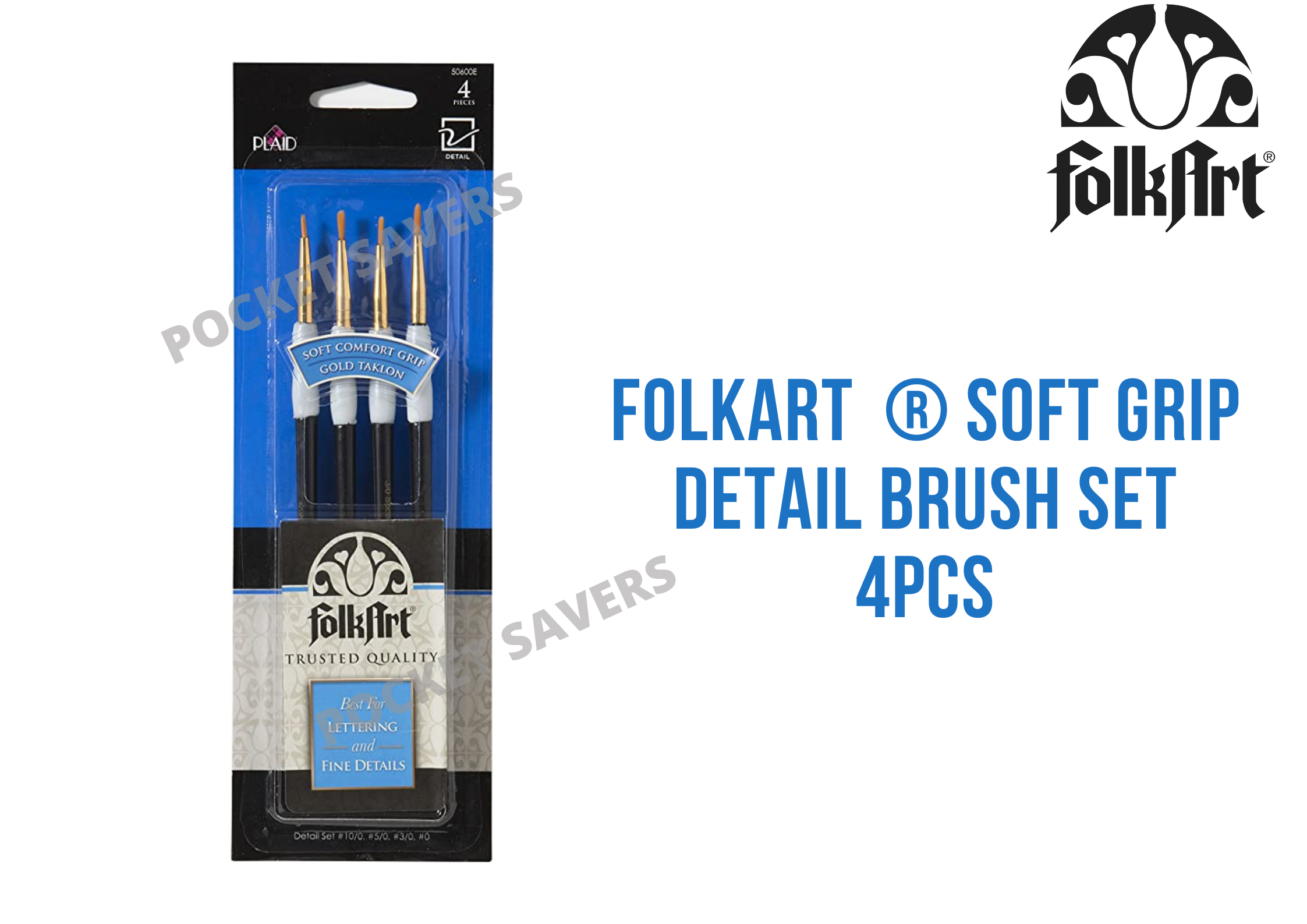 PLAID Artist Painting Brushes Set (Glass Paint Brush, Mod Podge, 3 10