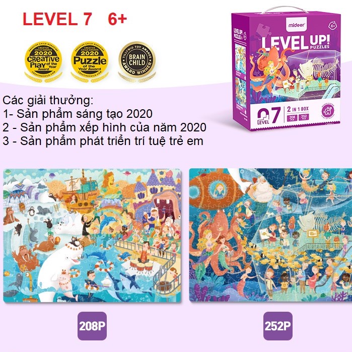 Đồ chơi xếp hình nâng cao mideer advanced puzzle level 7-8 - mộc nhiên