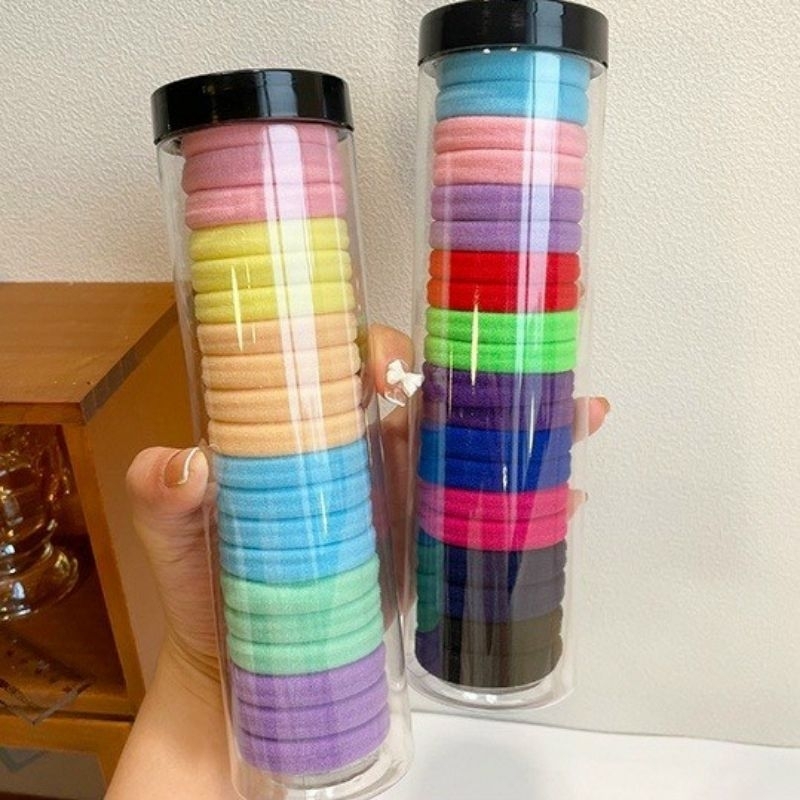 Hộp 20 cột tóc trơn nhiều màu mẫu mới